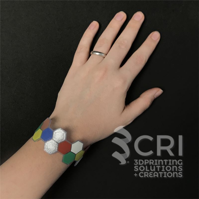 Bracciale Rainbow Hexagons in stampa 3d